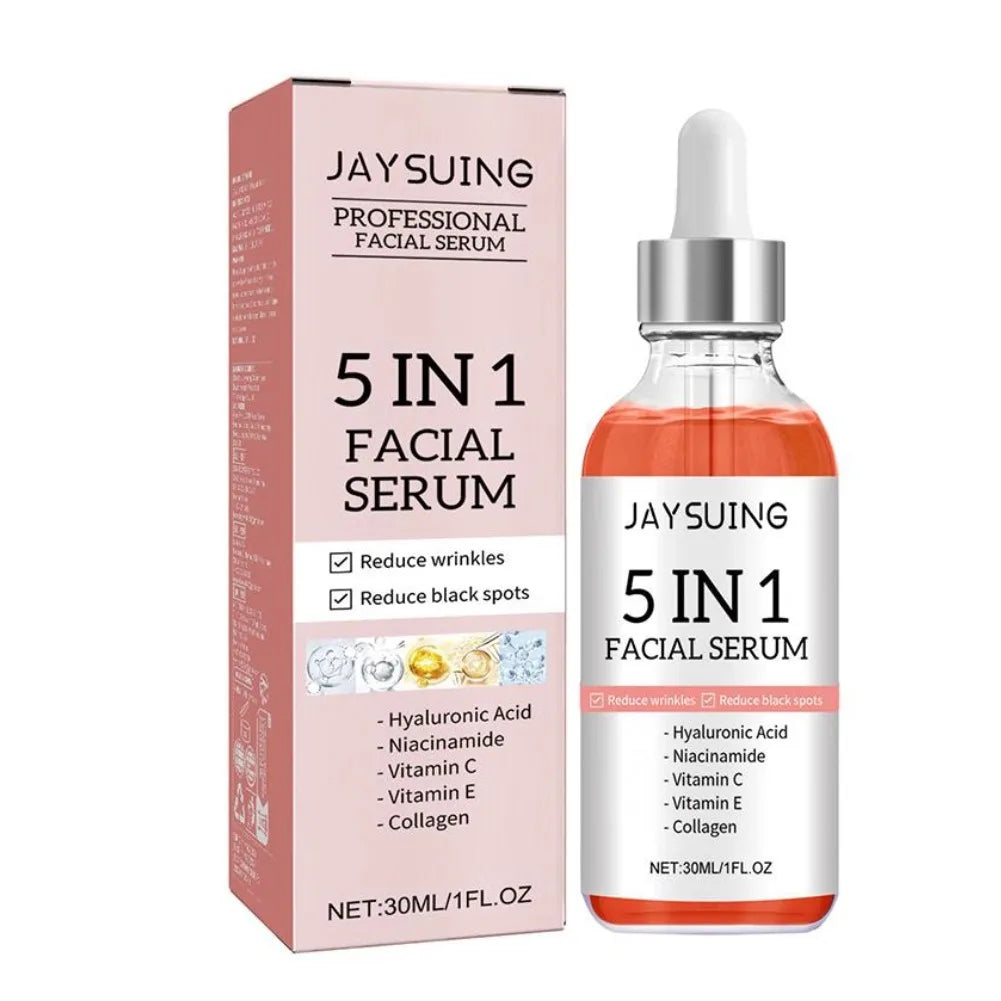 Sérum Facial 5 em 1 com Vitamina C e Ácido Hialurónico.