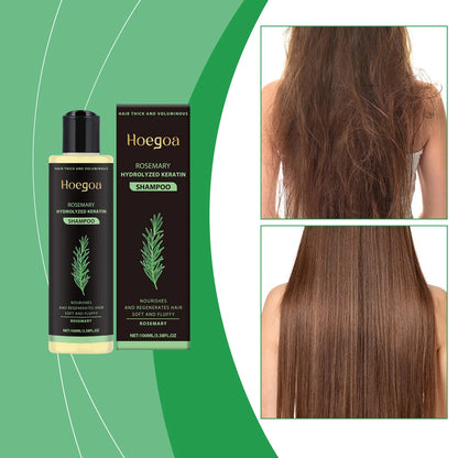 Champô para crescimento capilar com alecrim (3 unidades), espessante, com queratina hidrolisada, repara o cabelo seco, frisado e danificado, hidrata e limpa o couro cabeludo.