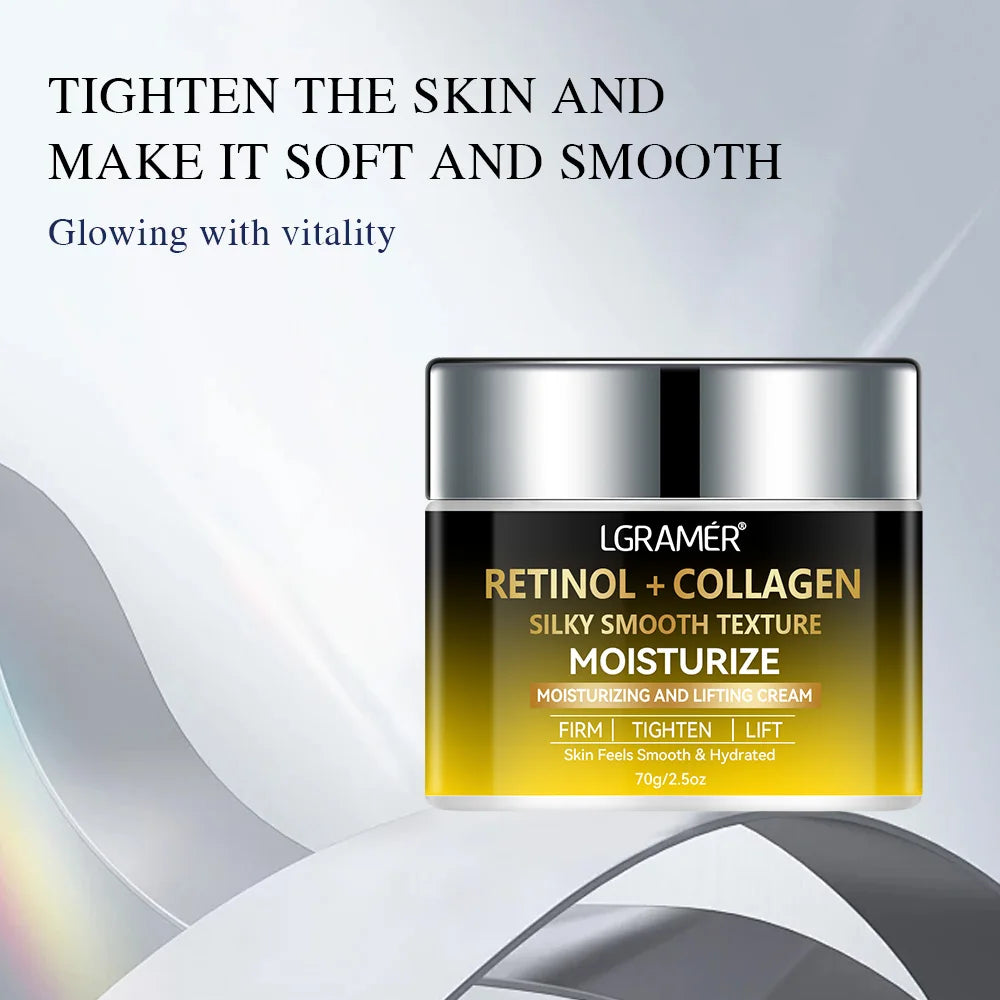 LGRAMER Creme Hidratante de Colágeno Antienvelhecimento, Clareamento de Manchas e Rugas para Manter Sua Pele Forte e Hidratação Delicada