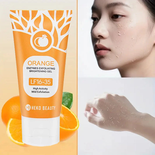 Gel esfoliante laranja 50g, esfoliação, morto, remoção, limpeza profunda, de longa duração, umidade limpa os poros, seguro para o corpo inteiro ✨🧡