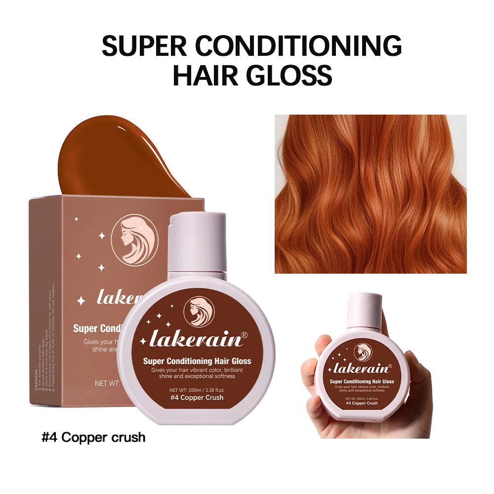 Esmalte de cabelo Super Gloss Color Conditioning Gloss Enxágue Brilho de cabelo semipermanente que melhora a cor Nutrir e reparar fácil ✨