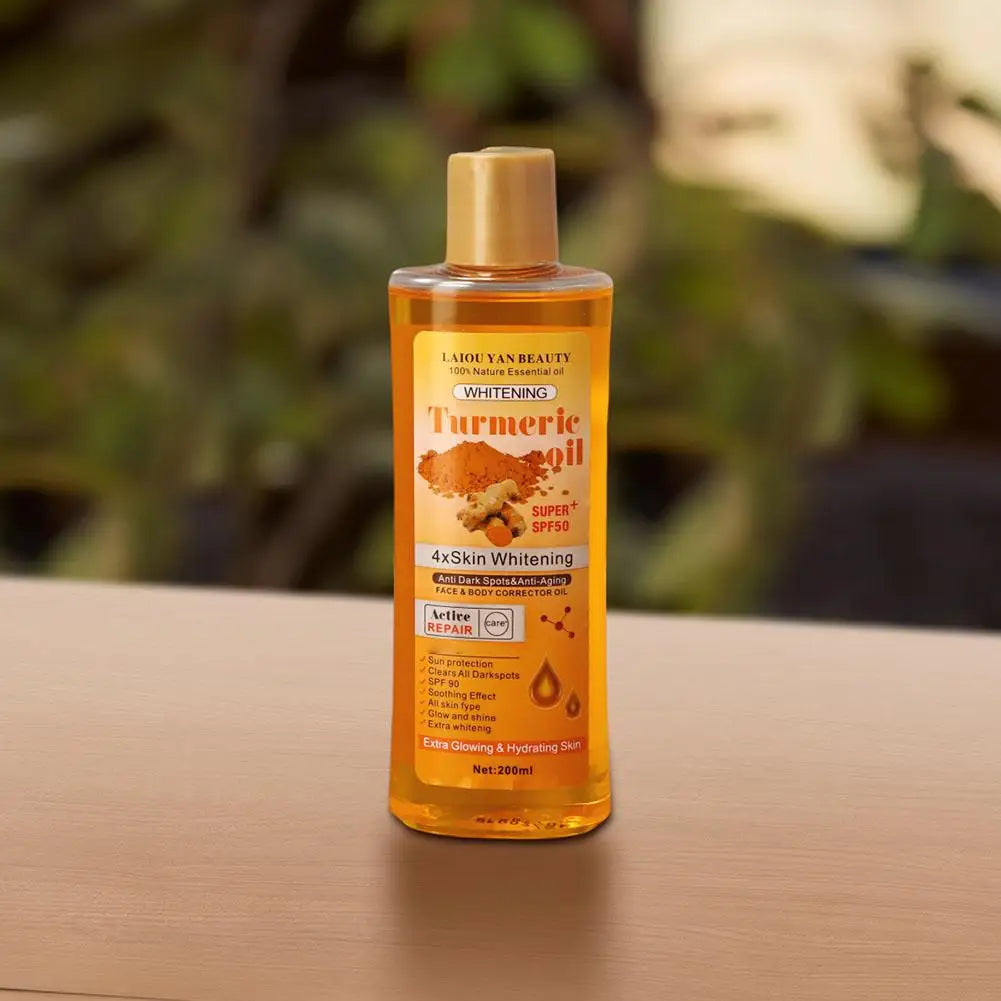 Óleo essencial de cúrcuma e gengibre, 200ml, hidratante profundo, nutritivo e suavizante para o rosto, sérum facial, hidratante para cuidados com a pele.
