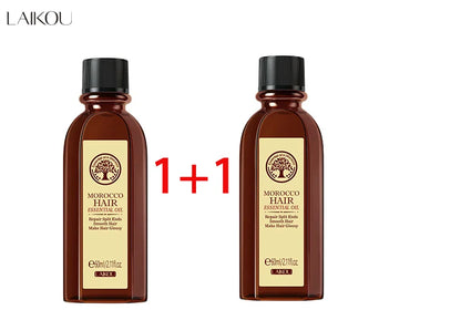 Laikou marrocos óleo essencial de cabelo 60ml reparação de cabelos danificados anti frizz nutritivo alisamento óleo de argan para todos os tipos de cabelo ✨
