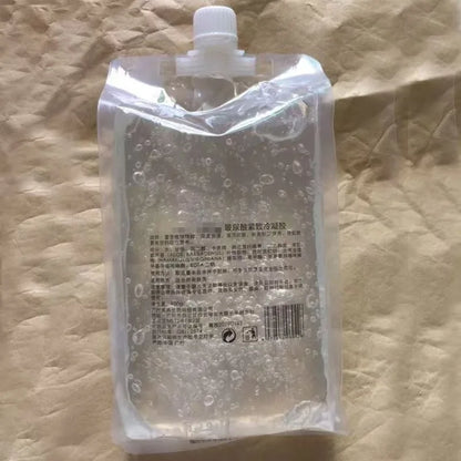 Gel facial e corporal de 1000ml com ácido hialurónico e ultrassons RF para massagem refirmante e lifting, com ação antienvelhecimento.