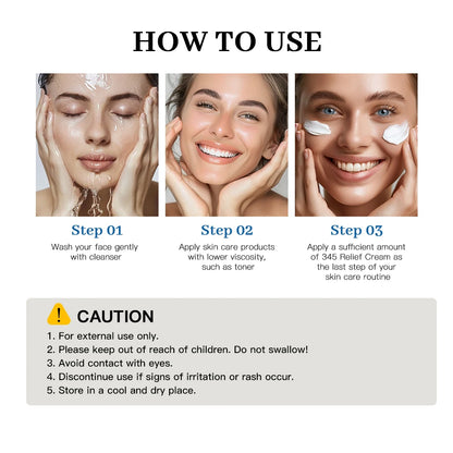 345 Creme Calmante | Hidratante facial diário | Tratamento local || Para todos os tipos de pele