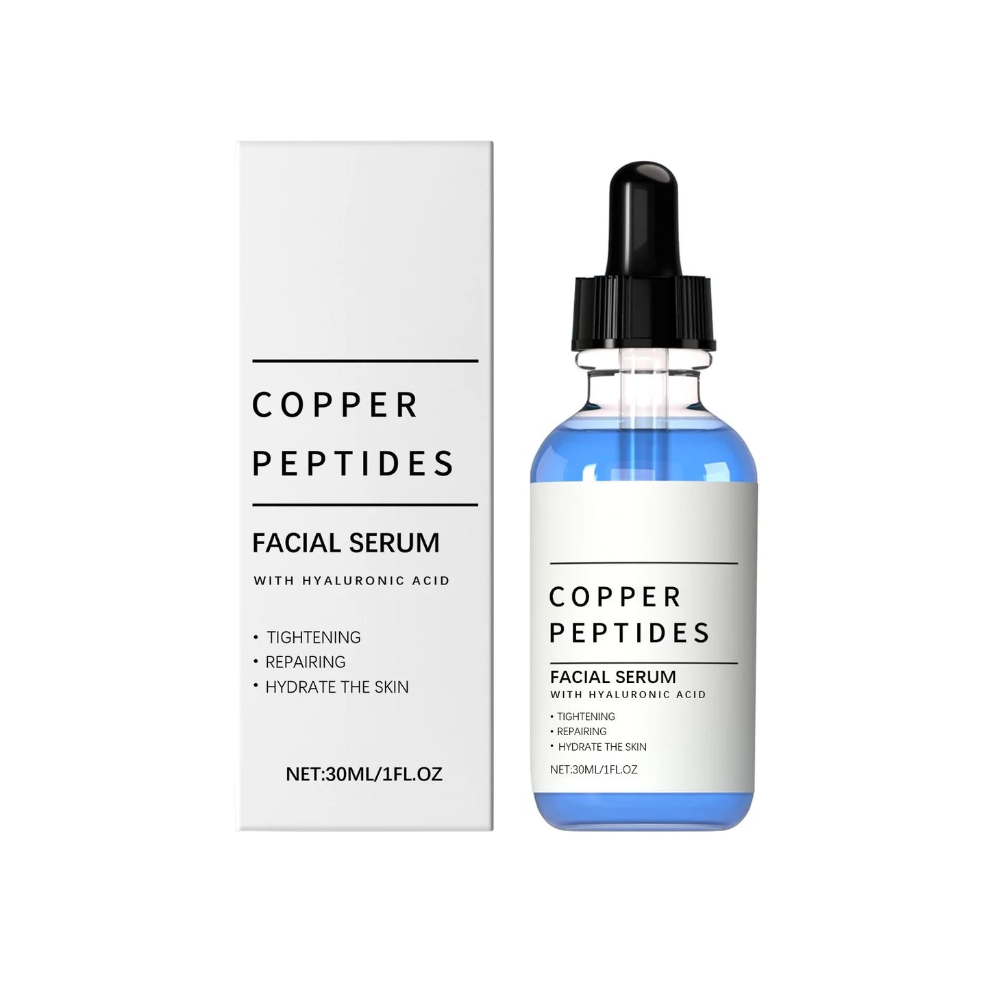 Copper Peptide Serum Anti Wrinkle Remover Antioxidant Tighten Skin Barrier Repair Deep Hydration Hyaluronic Acid Face Serum 30ml ✨