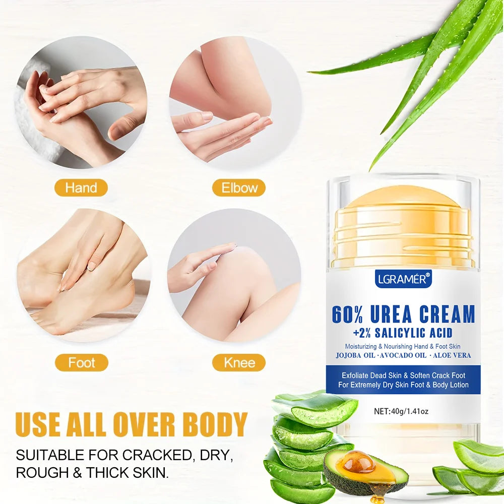 LGRAMER Creme para pés com ureia repara a pele seca Hidrata profundamente e nutre a pele Fortalece a pele aumenta sua resistência