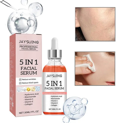 Sérum Facial 5 em 1 com Vitamina C e Ácido Hialurónico.