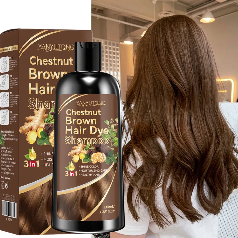Shampoo 3 em 1 com tratamento colorido de cúrcuma, shampoo nutritivo com tratamento colorido, fórmula suave, à base de plantas, bege claro✨🌱