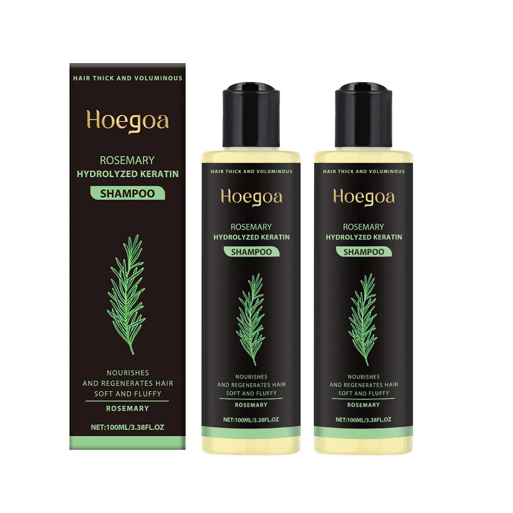 Champô para crescimento capilar com alecrim (3 unidades), espessante, com queratina hidrolisada, repara o cabelo seco, frisado e danificado, hidrata e limpa o couro cabeludo.
