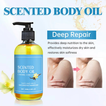 Óleo Corporal Anti-Stress com Baunilha - Hidrata e Alivia Profundamente os Músculos, Fórmula Herbal para Banho e Massagem Relaxantes