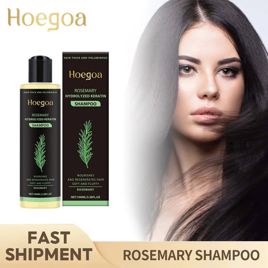 Shampoo de alecrim para crescimento capilar, limpeza profunda do couro cabeludo, anticaspa, controle de óleo, fortalecimento da raiz, nutrição capilar, shampoo para volume ✨🌿