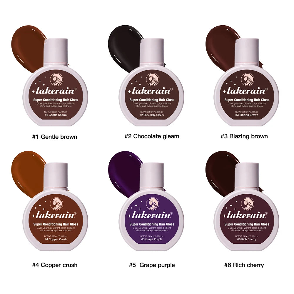 Esmalte de cabelo Super Gloss Color Conditioning Gloss Enxágue Brilho de cabelo semipermanente que melhora a cor Nutrir e reparar fácil ✨