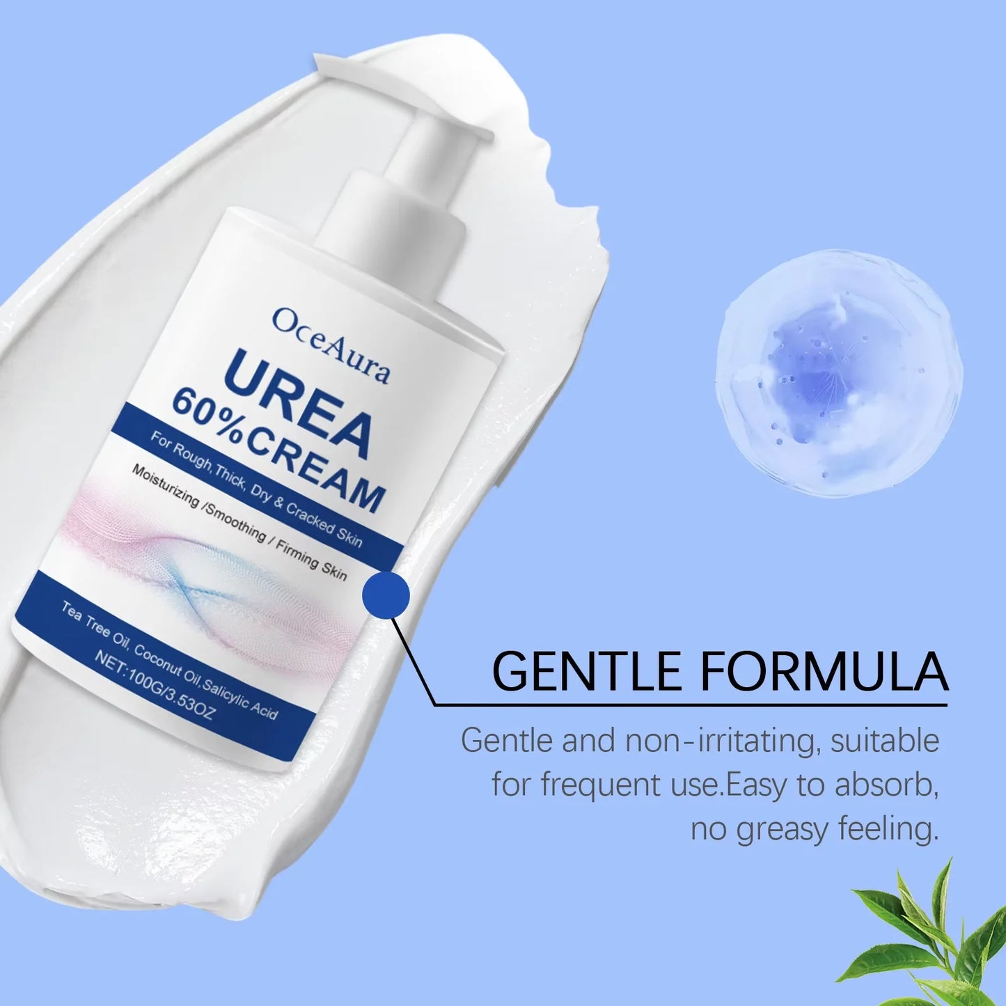 Creme hidratante para os pés com 60% de ureia. Alivia o ressecamento e rachaduras nos calcanhares, repara, suaviza, remove calosidades e pele morta. Cuidados com a pele das mãos e pés.
