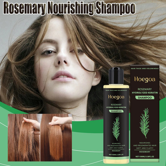 Hoegoa Rosemary Hair Shampoo Volumizing e Thickening Fortalecimento e controle de óleo Nutre e repara óleo de cabelo adiciona volume✨