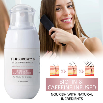 Spray de cabelo arroz água forte folículo capilar raiz grossa prevenção de perda nutritivo suavizar o cabelo ajudante spray de cuidados para desbaste de cabelo
✨