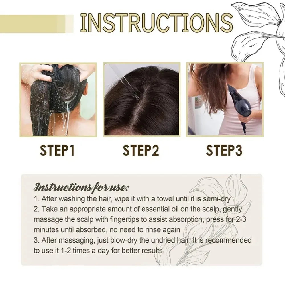 Óleo essencial de alecrim denso para cabelo, 60ml, lavanda vegana, repara danos aos cabelos, evita perda de cabelo, cabelos lisos, nutre óleo de cuidados com os cabelos ✨👑