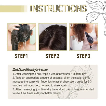 Óleo essencial de alecrim denso para cabelo, 60ml, lavanda vegana, repara danos aos cabelos, evita perda de cabelo, cabelos lisos, nutre óleo de cuidados com os cabelos ✨👑