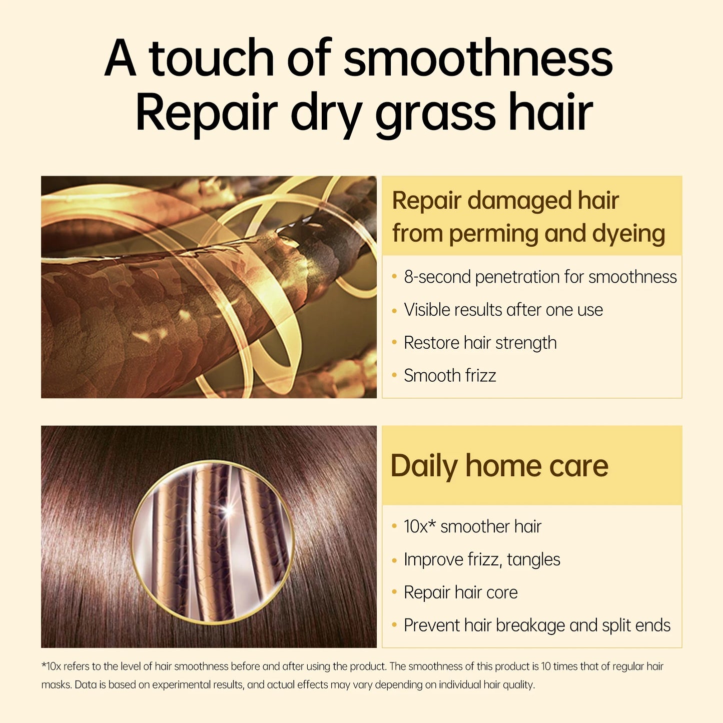 Purc 8 segundos máscara de cabelo mágica queratina alisamento reparação danificado frizy tratamento suave alisamento profissional creme de cuidados com o cabelo✨